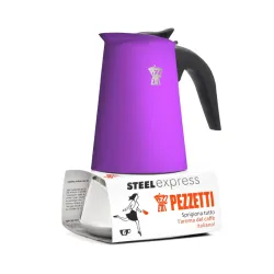 Pezzetti Steelexpress kawiarka stalowa na indukcję pojemność 6 tz / 300 ml kolor fioletowa