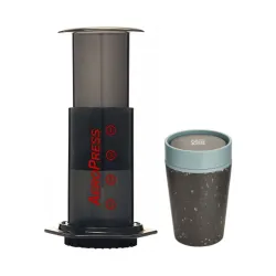 Zestaw Aeropress i kubek Circular CUP czarno-błękitny pojemność 227 ml