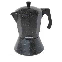 Klausberg Kawiarka aluminiowa na indukcję pojemność 6 tz / 300 ml kolor czarny marmurek