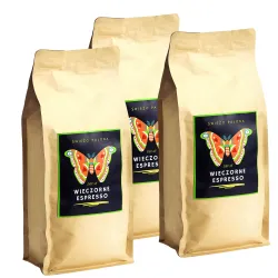 Wieczorne Espresso Colombia Sugar Cane Decaf kawa ziarnista bezkofeinowa waga 3 kg zestaw 3 x 1 kg