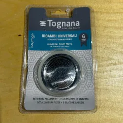 OUTLET Uszczelki i sitko do kawiarek aluminiowych Tognana rozmiar 6 tz