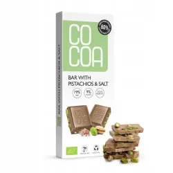 COCOA Czekolada z pistacjami i solą BIO waga 40 g