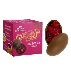 Beskid Chocolate Czekoladowa Bomba Jajo mleczna z malinami waga 45 g