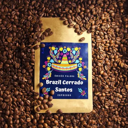 Brazil Cerrado Santos Natural kawa ziarnista mielona waga 250 g zmielona do kawiarki / moki / kafetierki - miniatura 2