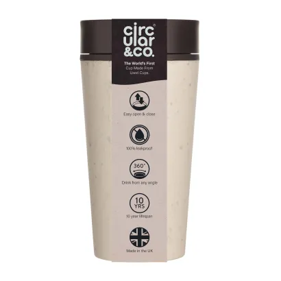 Kubek Circular Cup pojemność 340ml kolor kremowo - czarny - zdjęcie 3