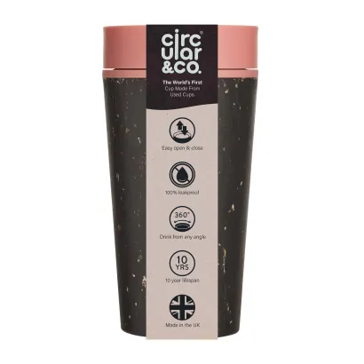 Kubek Circular Cup pojemność 340ml kolor czarno - różowy - zdjęcie 2