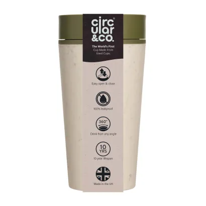 Kubek Circular Cup 340 ml kolor kremowo - zielony - zdjęcie 2