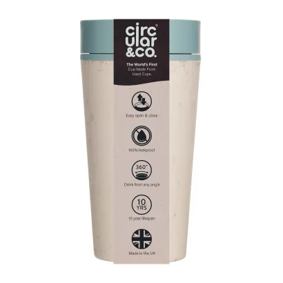 Kubek Circular Cup pojemność 340ml kolor kremowo - błękitny - zdjęcie 2