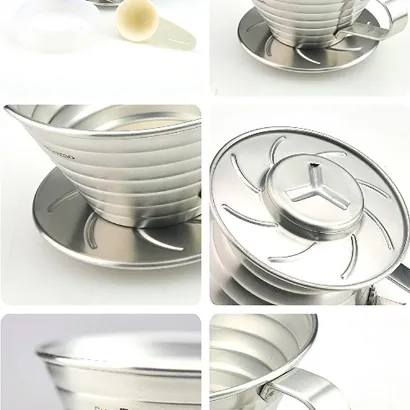 Tiamo dripper stalowy 1-4 filiżanki - miniatura 2