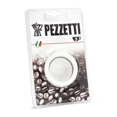 Uszczelki i sitko do kawiarek aluminiowych Pezzetti rozmiar 3 tz - miniatura 1