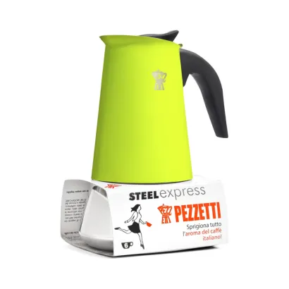 Pezzetti Steelexpress kawiarka stalowa na indukcję pojemność 6 tz / 300 ml kolor zielona - miniatura 1