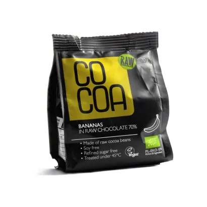COCOA Banany w surowej czekoladzie BIO waga 70 g - miniatura 2