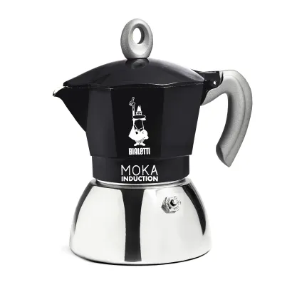 Bialetti New Moka Induction kawiarka stalowa na indukcję pojemność 2 tz / 100 ml kolor czarna - miniatura 1