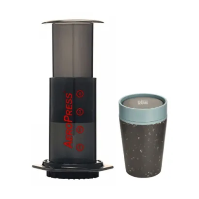 Zestaw Aeropress i kubek Circular CUP czarno-błękitny pojemność 227 ml - miniatura 1