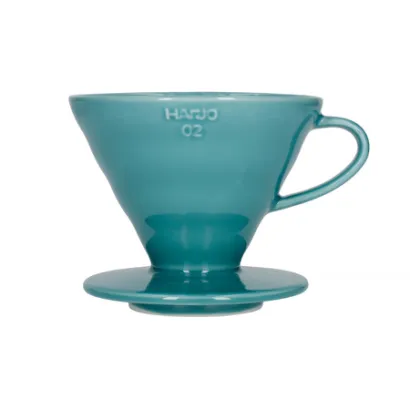 Hario dripper V60 ceramiczny turkusowy + 40 filtrów rozmiar V02 - miniatura 1
