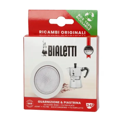 Uszczelka i sitko do kawiarek aluminiowych Bialetti Moka rozmiar 3/4 tz - miniatura 1