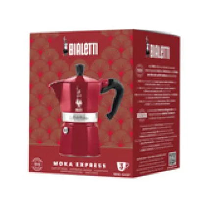 Bialetti Moka Express Deco Glamour kawiarka aluminiowa na gaz pojemność 3 tz / 150 ml kolor czerwona - miniatura 2