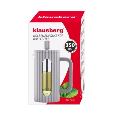 Klausberg French press zaparzacz do kawy i herbaty pojemność 350 ml kolor szary - miniatura 2