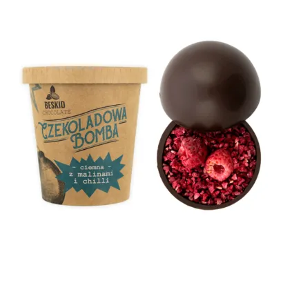 Beskid Chocolate Czekoladowa Bomba ciemna z malinami i chili waga 45 g - miniatura 2