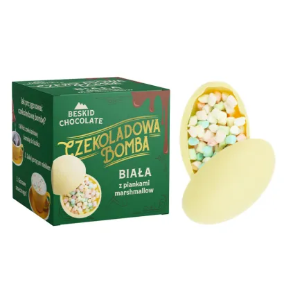 Beskid Chocolate Czekoladowa Bomba Jajo biała z piankami marshmallow waga 45 g - miniatura 1