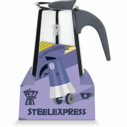 Pezzetti Steelexpress kawiarka stalowa na indukcję pojemność 6 tz / 300 ml kolor srebrna - zdjęcie 4