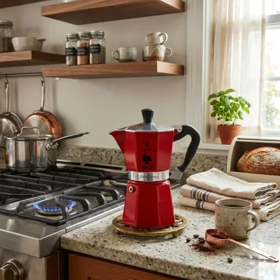 Bialetti Moka Express Color kawiarka aluminiowa na gaz pojemność 6 tz / 270 ml kolor czerwona - miniatura 2