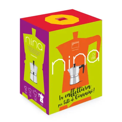 Giannini Nina kawiarka aluminiowa na gaz pojemność 3 tz / 150 ml kolor srebrna - zdjęcie 2