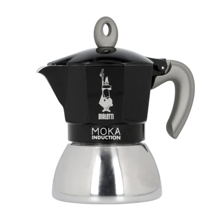 Bialetti New Moka Induction kawiarka stalowa na indukcję pojemność 4 tz / 150 ml kolor czarna - zdjęcie 1