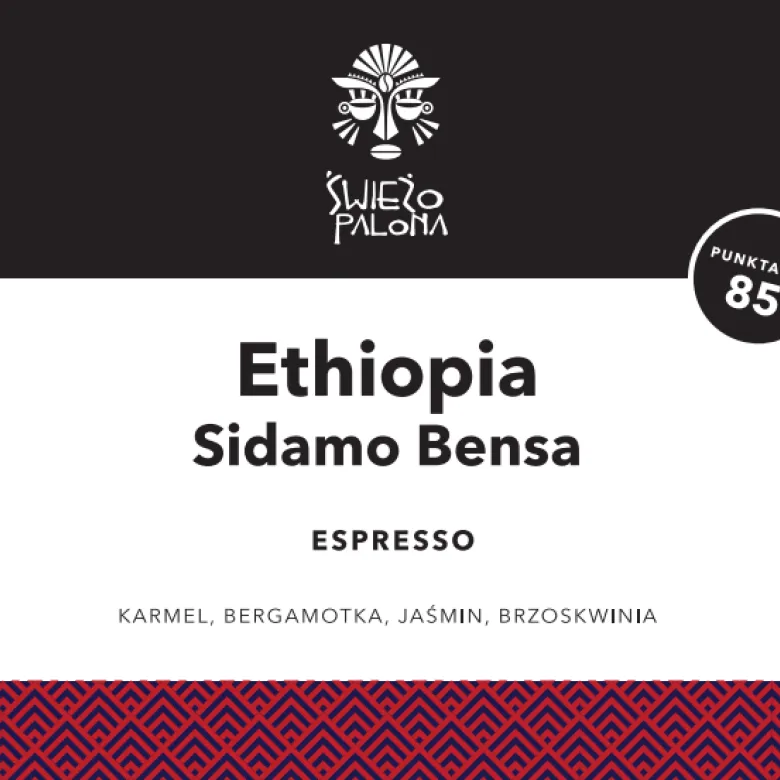 Ethiopia Sidamo Bensa Washing Station waga 250 zmielona do kawiarka (moka)