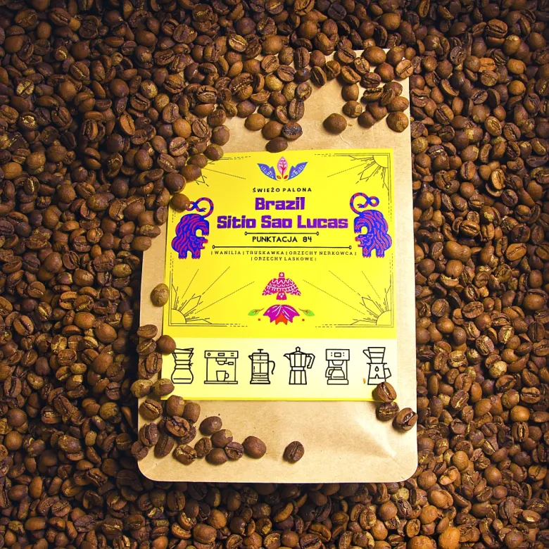 Brazil Sitio Sao Lucas Natural Omniroast waga 250 zmielona do kolbowy domowy
