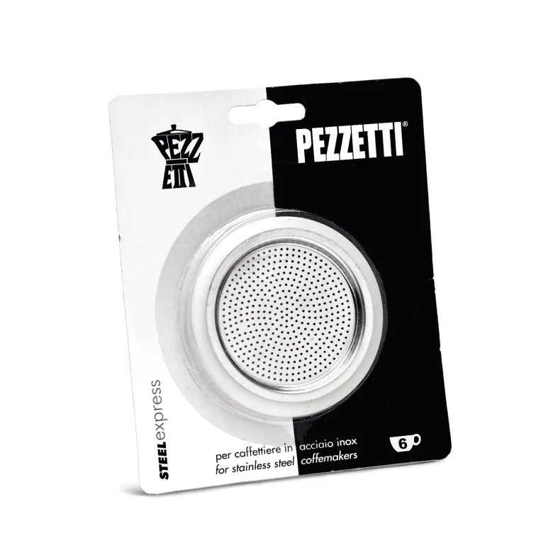 Uszczelki + sitko do kawiarek stal. Pezzetti pojemność 6 tz - zdjęcie 1