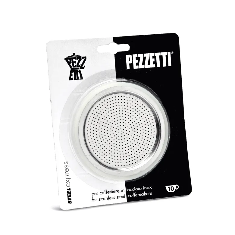 Uszczelki + sitko do kawiarek stal. Pezzetti rozmiar 10 tz - zdjęcie 1