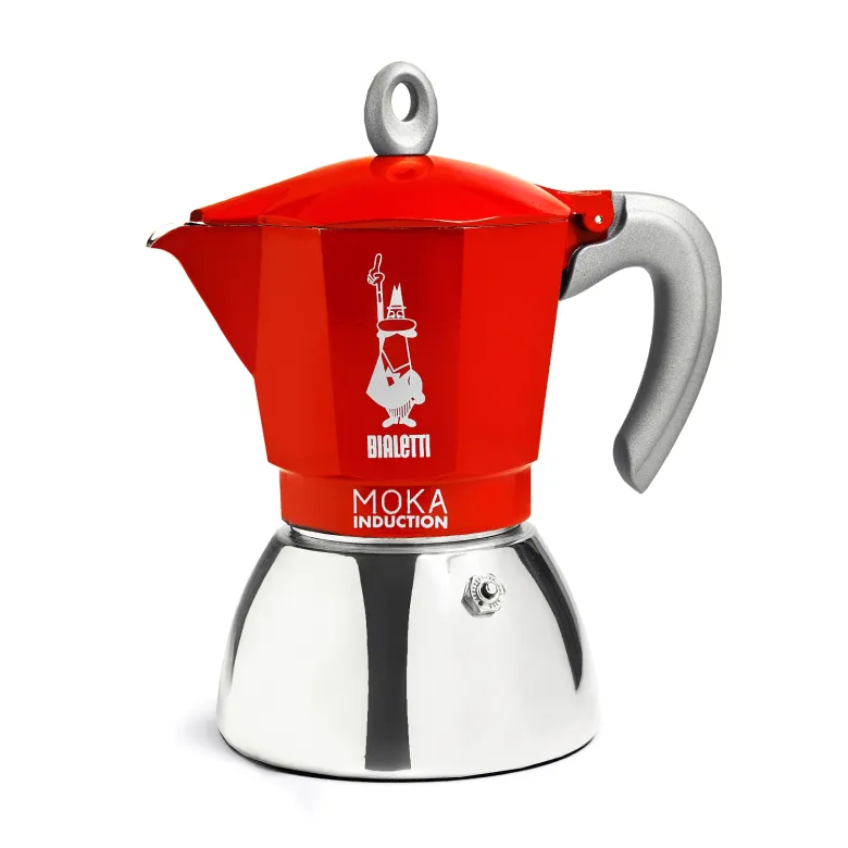 Bialetti New Moka Induction kawiarka stalowa na indukcję pojemność 6 tz / 280 ml kolor czerwona - zdjęcie 1