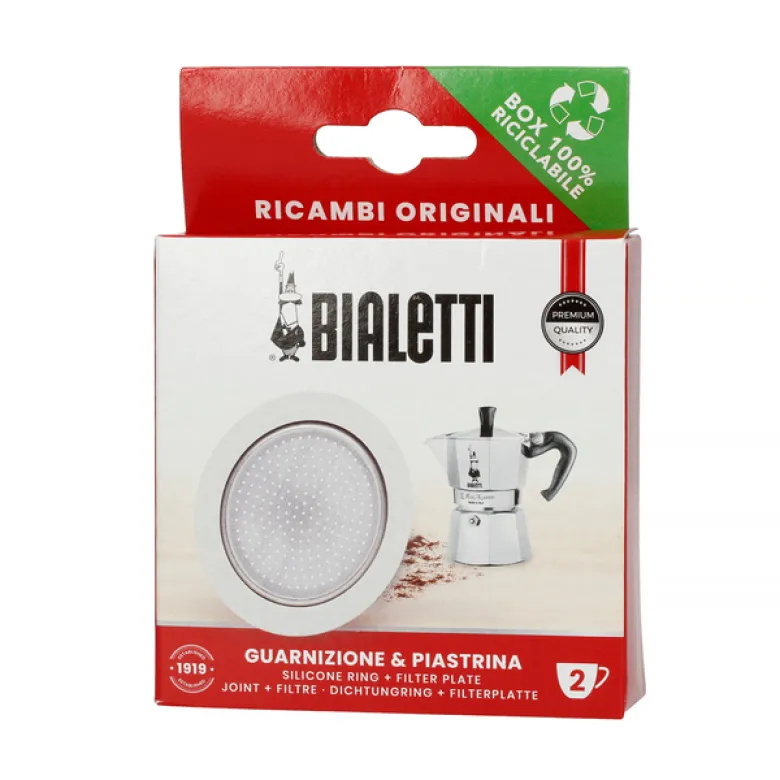 Uszczelka i sitko do kawiarek aluminiowych Bialetti Moka rozmiar 2 tz