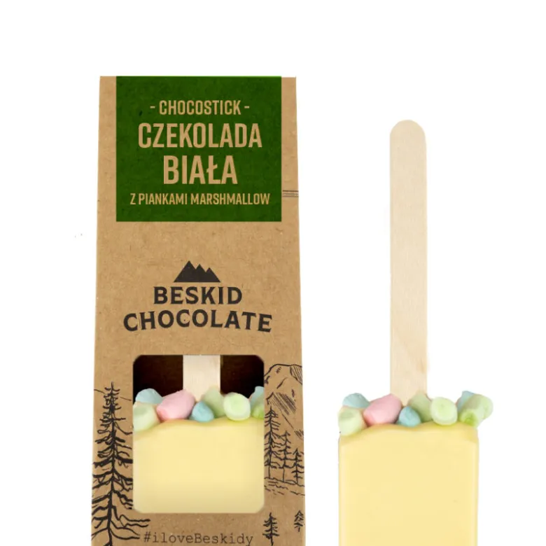 Beskid Chocolate Chocostick z czekolady białej z piankami waga 45 g