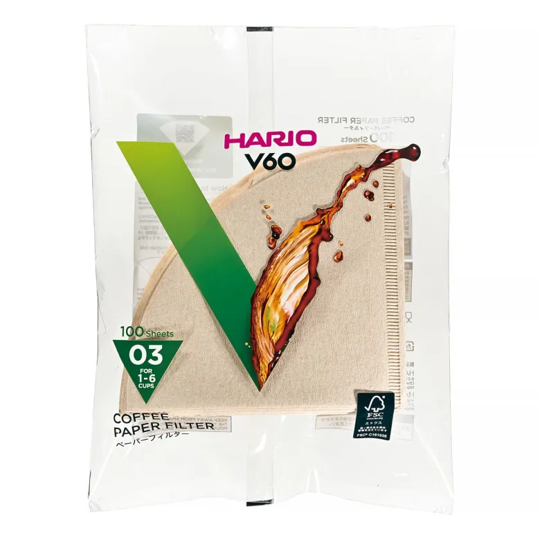 Hario filtry papierowe Misarashi 100 szt. brązowe do drippera V60 rozmiar 03