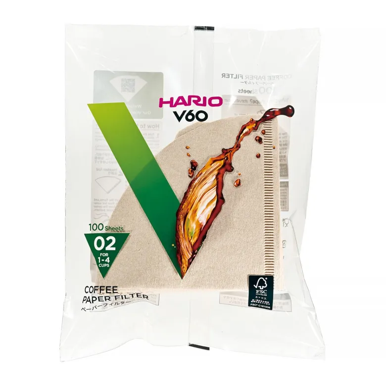 Hario filtry papierowe Misarashi 100 szt. brązowe do drippera V60 rozmiar 02