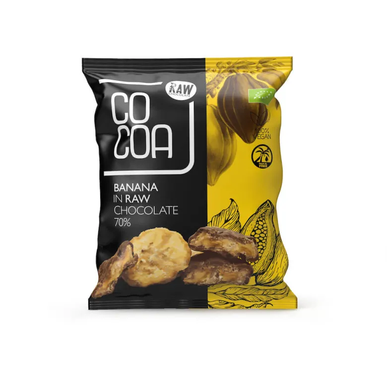 COCOA Banany w surowej czekoladzie BIO waga 70 g - zdjęcie 1