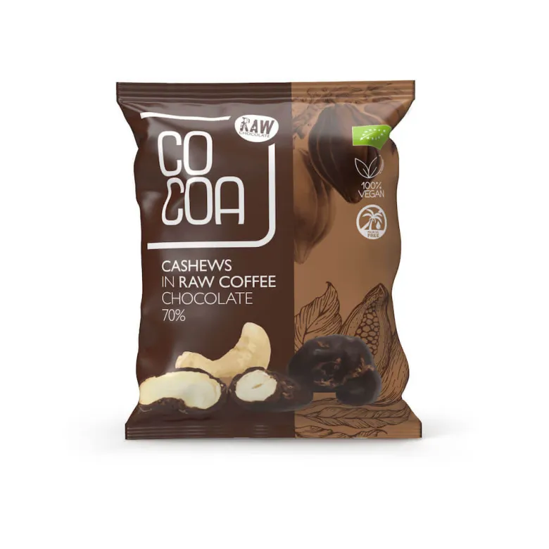 COCOA Orzechy nerkowca w czekoladzie kawowej BIO waga 70 g - zdjęcie 1