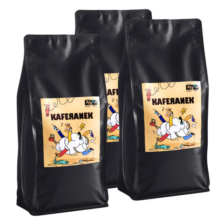 KAFERANEK Poznańskie Radio Afera kawa ziarnista waga 3 kg zestaw 3 x 1 kg