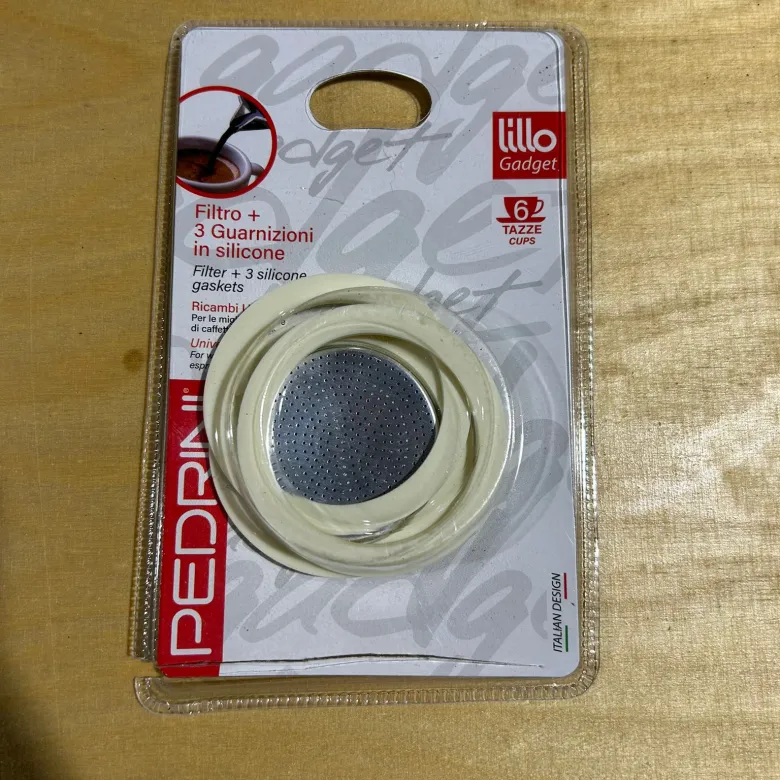 OUTLET Uszczelki i sitko do kawiarek aluminiowych Pedrini rozmiar 6 tz - zdjęcie 1