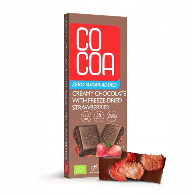 COCOA Czekolada creamy z truskawkami BIO waga 40 g