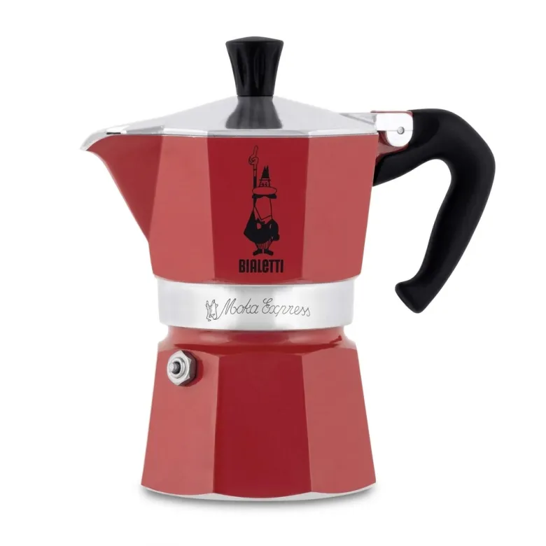 Bialetti Moka Express Color kawiarka aluminiowa na gaz pojemność 3 tz / 130 ml kolor czerwona - zdjęcie 1