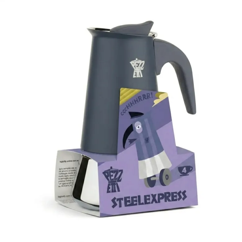 Pezzetti Steelexpress kawiarka stalowa na indukcję pojemność 4 tz / 200 ml kolor szara - zdjęcie 1
