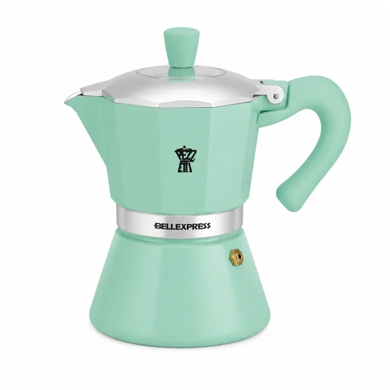 Pezzetti Bellexpress kawiarka aluminiowa na indukcję pojemność 6 tz / 300 ml kolor miętowa - zdjęcie 1