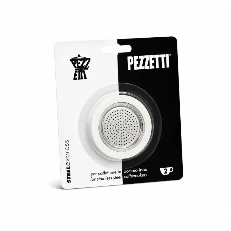 Uszczelki + sitko do kawiarek stal. Pezzetti 2 tz